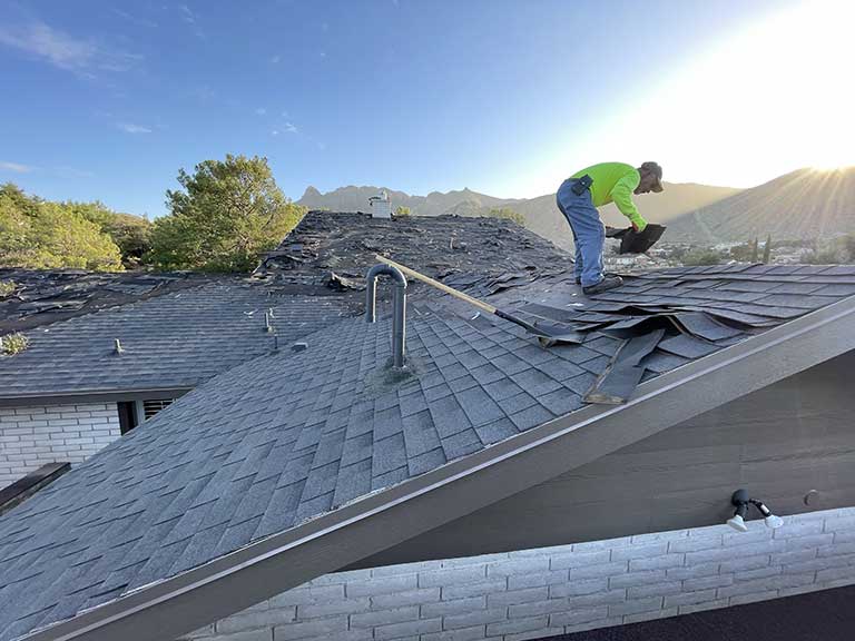 Which is the correct way to install a roofing system on a house?